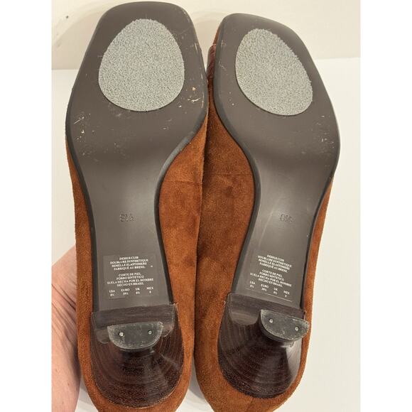 Kenneth Cole Brown Suede Leather Kitten Heels Women's 8.5 "Work It Out" Vintage - Picture 12 of 12